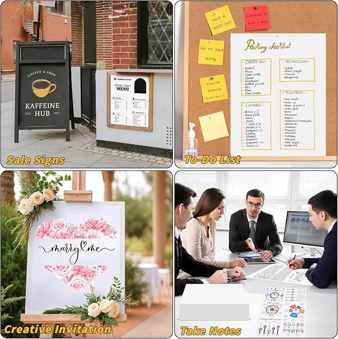 100 Pcs 11 x 14 In Poster Board White Poster Board Paper Bulk 250 GSM Thickness Vision Boards Smart PosterBoard for Drawing School Arts Craft Projects Presentations Scrapbooking Blank Graphic Display - Image 7