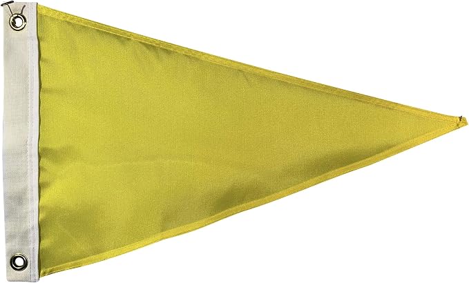 Set of 3 Blank FM Yellow Nylon Pennant Flags - Size 2x3' - Proudly Made in the USA by GettysburgFlagWorks