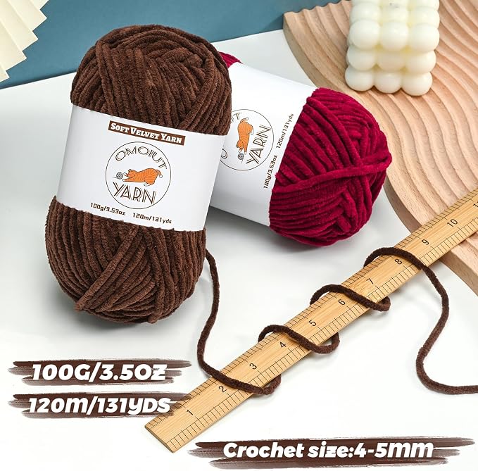 20 Skeins Fluffy Chenille Yarn for Crocheting, Soft Bulky Velvet Yarn for Knitting, Plush Baby Blanket Crochet Yarn, 2620 Yards Multicolor Amigurumi Yarns for Crafts Set B - Image 3