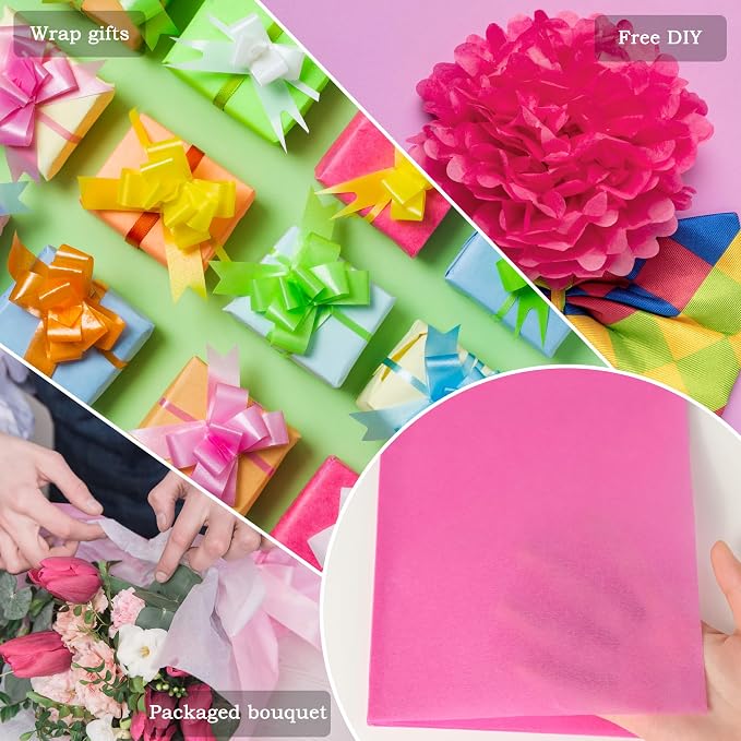 Pink Tissue Paper for Gift Bags - 1000 Sheets 20 X 30 Inch Wrapping Tissue Paper Bulk Red Packaging Paper for Gift Wrap Art Crafts DIY Filler Flower Valentines Christmas Birthday Wedding - Image 4