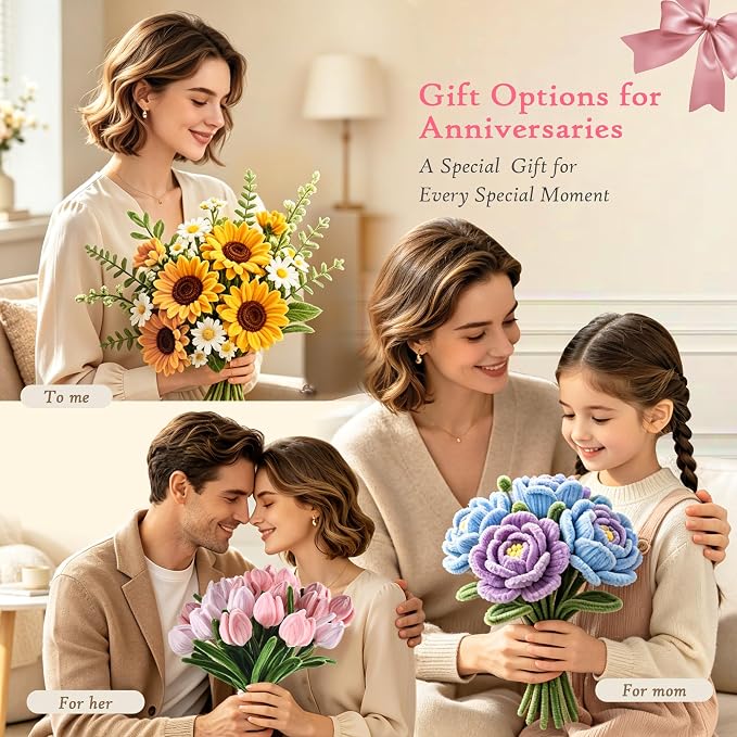 Zeniith-Living 800-Piece Pipe Cleaner Flower Kit, 12 Vibrant Colors | All-in-One Flower Craft kit, Step-by-Step Video Tutorial, Soft Bendable Stems, for Holidays, Gift and DIY Friendly - Image 7