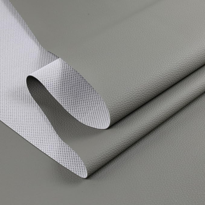 Marine Vinyl Fabric Waterproof Leather Material 55"×36" Gray | Soft Marine Faux Leather Sheets 0.6mm Thick Anti-UV Non-Peeling for Upholstery Boat Seat Automotive Furniture DIY Crafting - Image 2