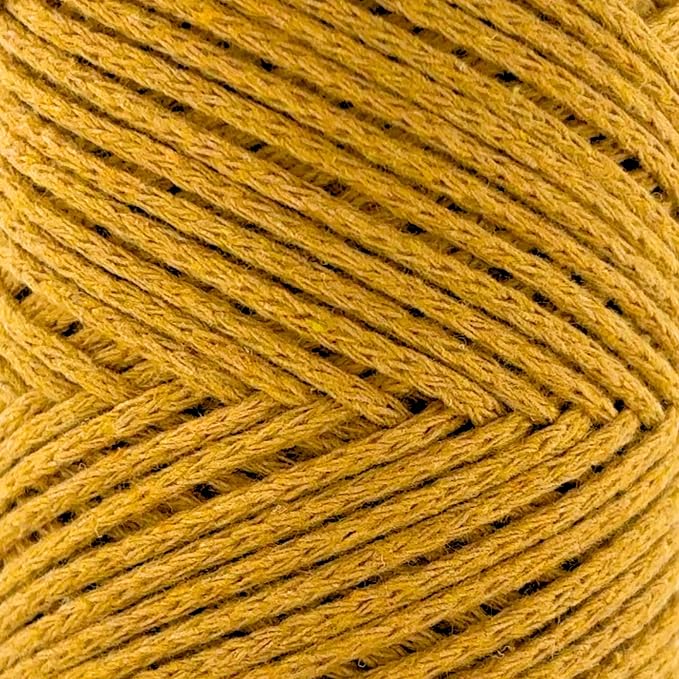 S Sensy 2mm Cotton-Vegan Recycled Macrame Cord 3 Skeins, Mustard 159 Yards - Image 2