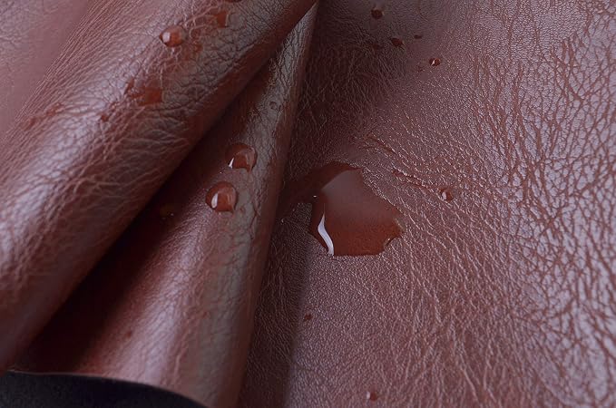 Wento Thick 3 Yard Faux Leather Fabric Soft Skin Grain PU Leather for Furniture Cover Reupholster Sofa Chairs Cushions Vinyl Upholstery (3 Yards, Red Brown) - Image 4
