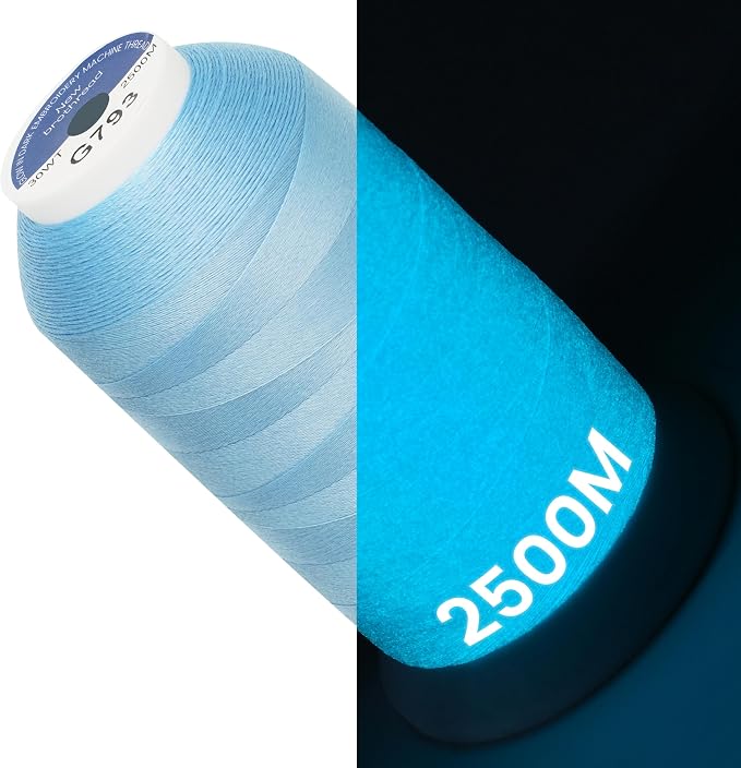 New brothread Single Huge Spool Glow in The Dark Embroidery Thread -G793 | Luminary Embroidery Machine Thread, 30WT, 2500M(2735Y) Each Spool, for Embroidery, Quilting, Sewing by Newbrothread