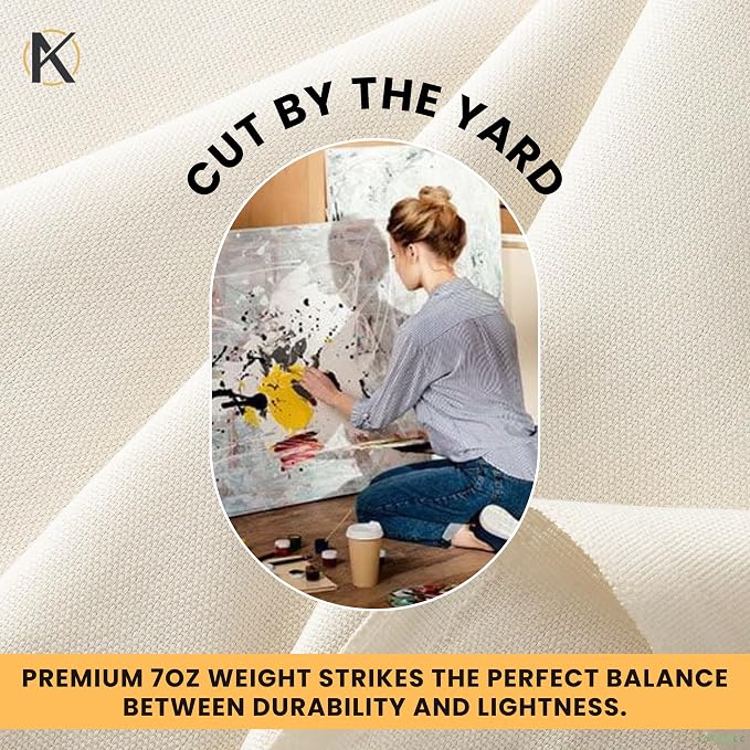 AK TRADING CO. | Premium 7oz Natural Cotton Duck Canvas Fabric | 60'' Wide | Arts & Crafts, Upholstery, Home Projects - Lightweight & Durable - Perfect for Crafts, Apparel, and Décor - 100 Yards - Image 8