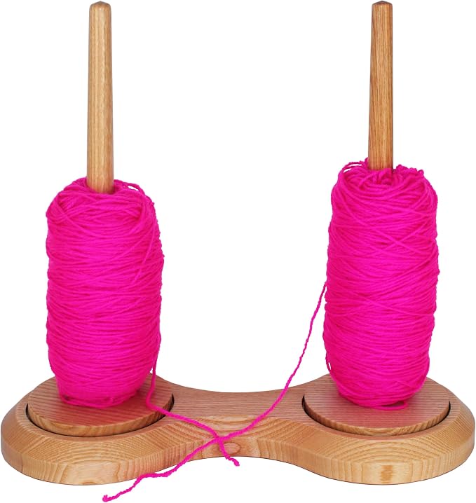 BARVA Double Yarn Holder 44 Lb Total Capacity for Chunky Yarn | Dual Bearing Spinners & Big Rubber Anti Slip Pads for Max Stability | European Wood Crochet Accessories & Pro Tools for Fiber Crafts - Image 7