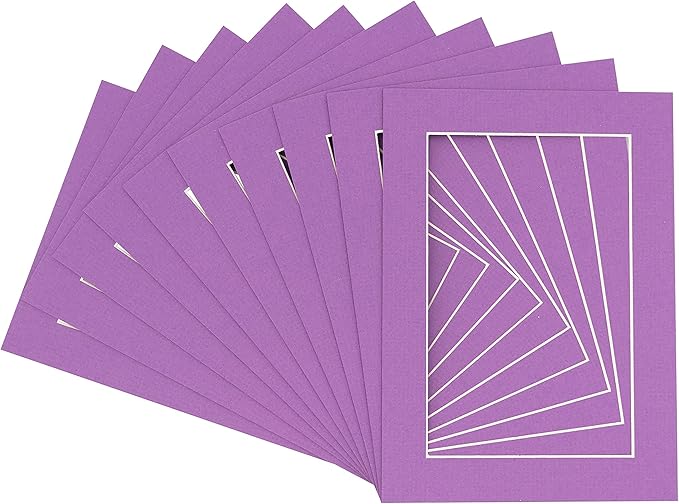 11x14 Mat for 12x18 Frame - Precut Mat Board Acid-Free Show Kit with Backing Board, and Clear Bags Dark Purple 11x14 Photo Matte For a 12x18 Picture Frame Matboard for Framing, Pack of 100 Mats by PosterPalooza