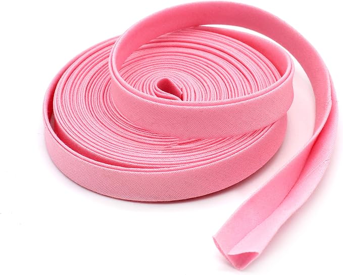1/2" Wide Double-fold Bias Tape ~ Poly Cotton (10 Yards, Pink) by Zipperstop