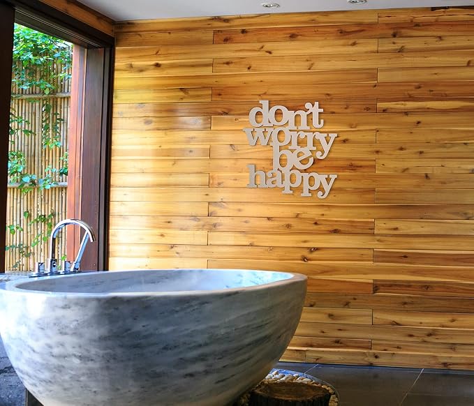 Jess and Jessica Don’t Worry Be Happy Wooden Sign 24" x1/4" Long – Home Decor Accent for Wall Hanging and DIY Crafts, Unfinished MDF Wood Cutout for Room Decor in Living Room or Home Office Use - Image 7