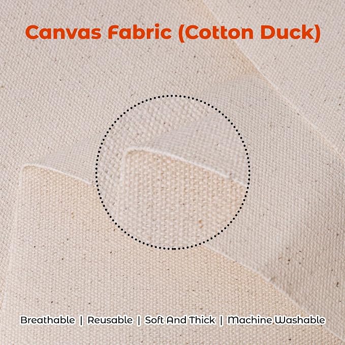 Natural Cotton Duck Canvas Fabric, 60 inches Wide, Heavyweight, for Arts and Crafts (Natural 7oz, 4 Yard) - Image 3