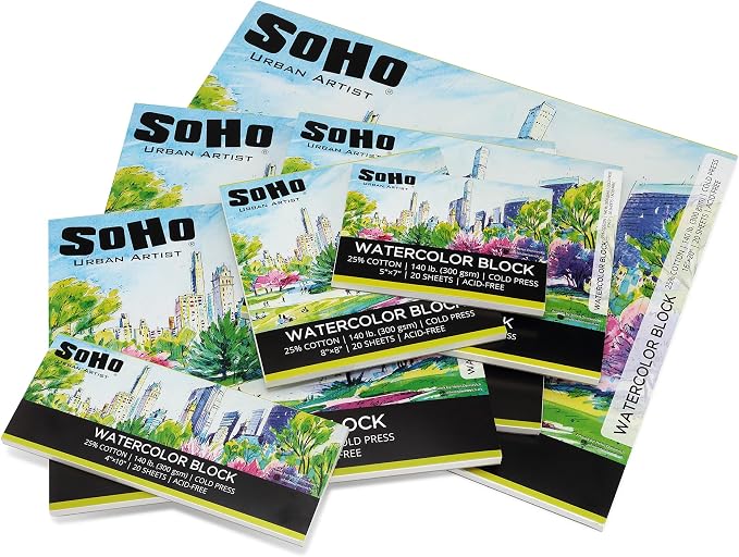 SoHo Urban Artist Watercolor Block 16x20-140lb 20 Sheets Cold Press, Professional, Sustainable, Acid-Free - Image 6