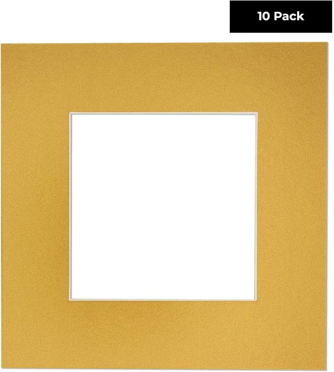 12x18 Mat for 16x20 Frame - Precut Mat Board Acid-Free Metallic Gold 12x18 Photo Matte For a 16x20 Picture Frame, Premium Matboard for Family Photos, Show Kits, Art, Picture Framing, Pack of 10 Mats - Image 2