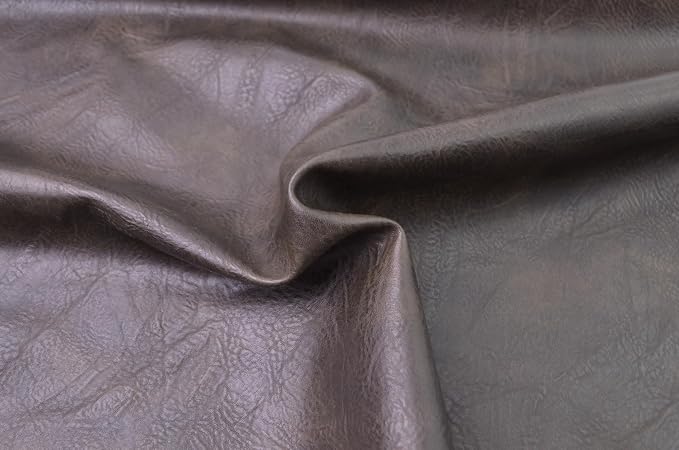 5 Yards 54" x 180" Distressed Bark Texture Soft Faux Leather Fabric Dark Brown Fake Leather Fabric Upholstery Vinyl for Sofa Chairs Car Seats Crafts - Image 2
