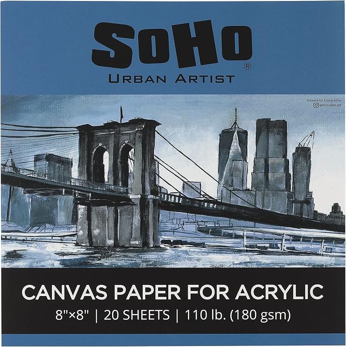 SoHo Urban Artist Acrylic Canvas Pads - Textured Canvas Paper Pad for Painting, Drawing, Pastels, Travel, & More! - [Single - 8x8] - Image 5