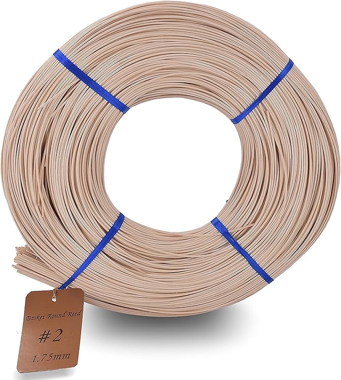 Basket Round Reed #4 2.5mm 1-Pound Coil Basket Weaving Cane for Chair Making and Wicker Weaving DIY Furniture Making Supplies by VFULIE