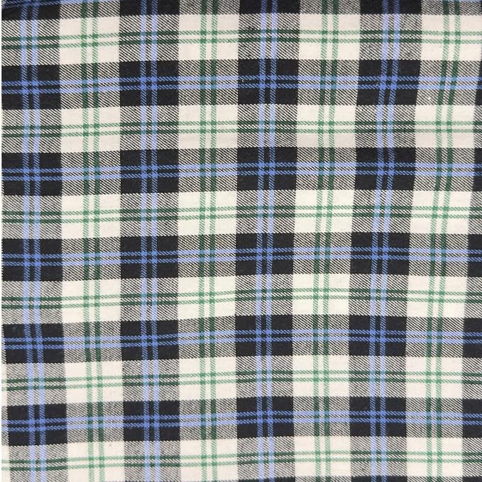 FabricLA 100% Cotton Flannel Fabric 60" Wide 180 GSM Lightweight - Super Soft Fabric for Sewing Quilts Pajamas Blankets Shirts and Crafts - Blue Spruce Check, Style 9-10 Yard Pre Cut by FabricLA