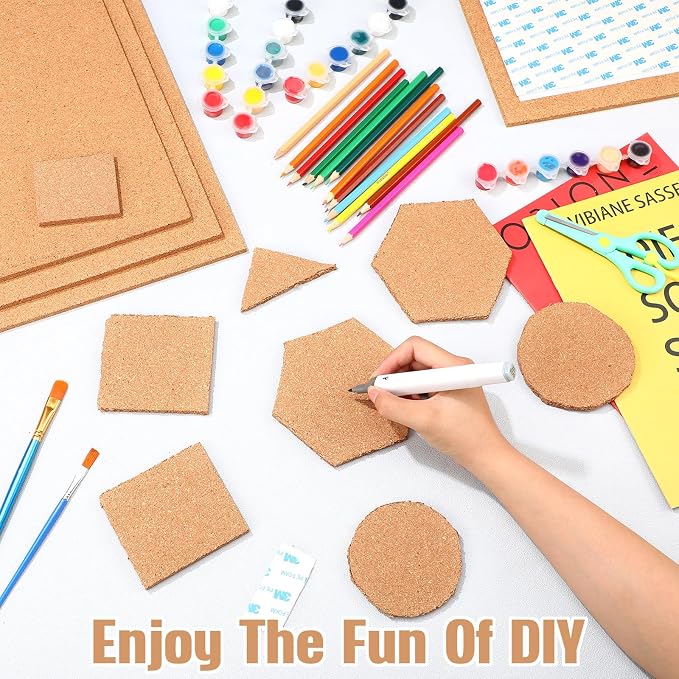 Kosiz 40 Pack Cork Board Square 12" x 12", 1/4" Thick Cork Board Tiles Bulk for Wall Self Adhesive Bulletin Corkboards Tiles Sheet for Wall School Office Home Decoration - Image 4