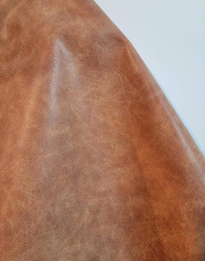 NAT Leathers,Blonde Light Tan Distress Crazy Horse Soft Faux Vegan Leather PU {Peta Approved Vegan},Synthetic Pleather 0.9mm Smooth Nappa Vinyl Upholstery,180"x54" - Image 5