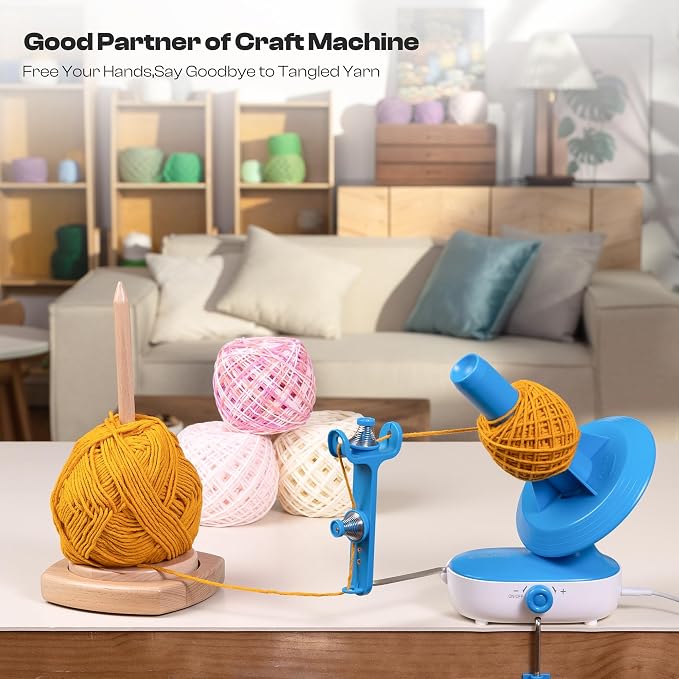 Caydo Wooden Yarn Holder for Knitting and Crocheting, Yarn Spinner Holder | Easy Install and Operate Yarn Spinner with Yarn Storage, Perfect Crochet Gift for Craft Enthusiasts - Large - Image 6