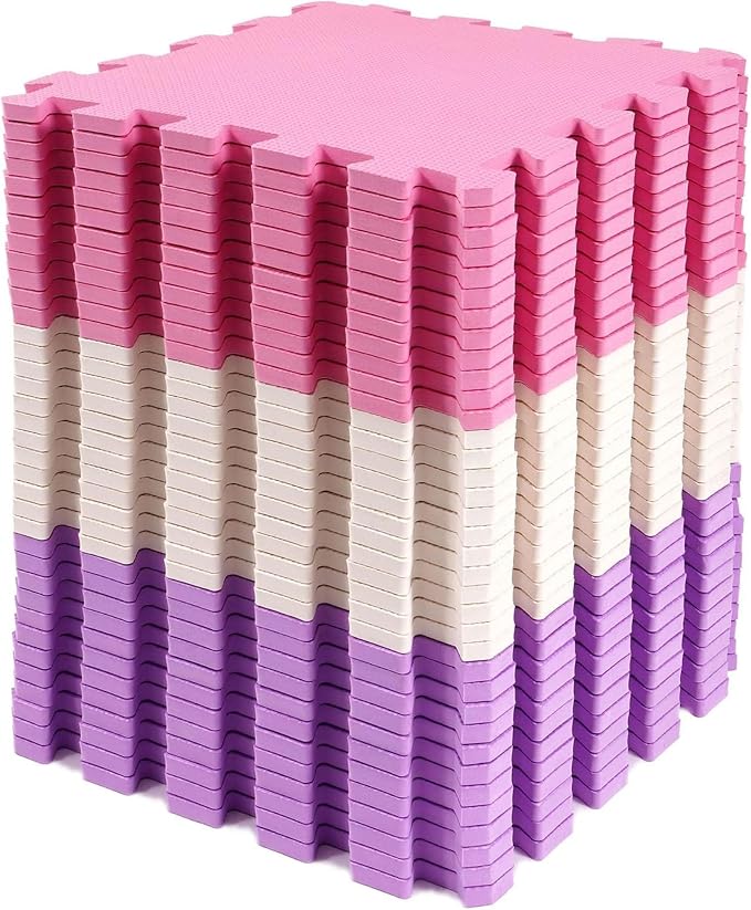 BalanceFrom Foam Floor Tiles for Kids - Non-Toxic Comfortable Baby Play Mat and Interlocking Foam Tiles for Crawling & Development, Soft Play Mat for Babies, 36 Tiles Cover 36 SQ SF by BFFITNESS
