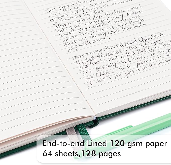 feela 24 Pack Journal Notebook for Work, Business Notebook Bulk Hardcover Lined Writing Journal with Pen Holder for Men Women Note Taking, with 24 Black Pens, 120 GSM, 5.1”x8.3”, A5, Dark Green - Image 3