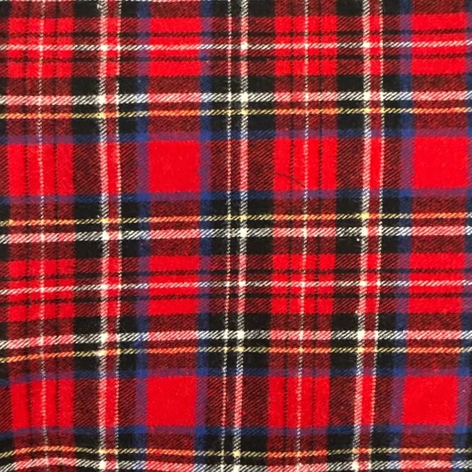 FabricLA 100% Cotton Flannel Fabric 60" Wide 180 GSM Lightweight - Super Soft Fabric for Sewing Quilts Pajamas Blankets Shirts and Crafts - Fireside Cabin Plaid Check, Style 16-2 Yard Pre Cut by FabricLA