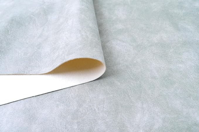 5 Yards 54" x 180" Distressed Crazy Horse Soft Faux Leather Fabric Grey Fake Leather Fabric Upholstery Vinyl for Sofa Chairs Car Seats Crafts - Image 4