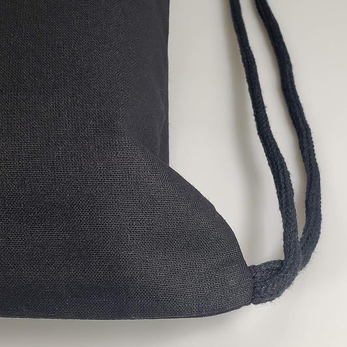 Cotton Canvas Drawstring Backpack with Zippered Front Pocket Cinch Sack Pull String Sport Bags for Gym, Hike Bags - Image 5