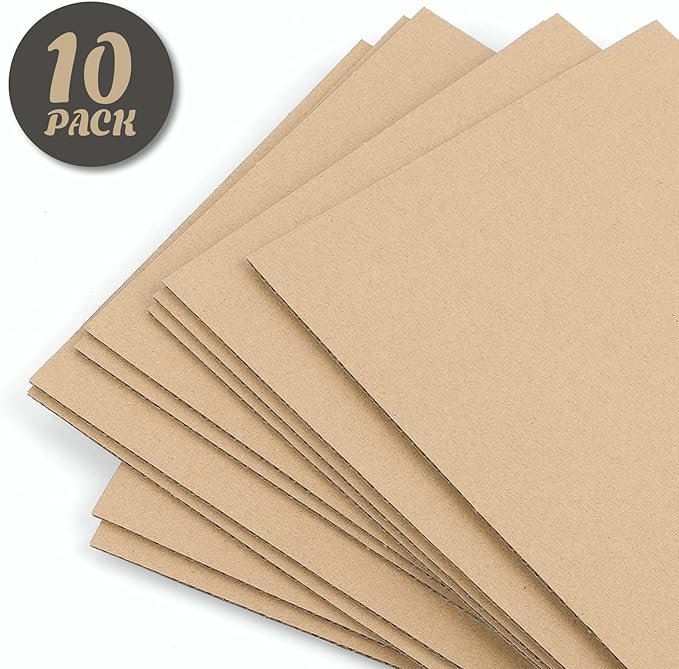 Golden State Art 10 Pack 11x14 Corrugated Cardboard Sheet 1/8" Flat Inserts | Flat Layer Pads, Corrugated Card Board Inserts For Packing, Mailing or DIY Art Crafts, Box Dividers (Brown) - Image 4