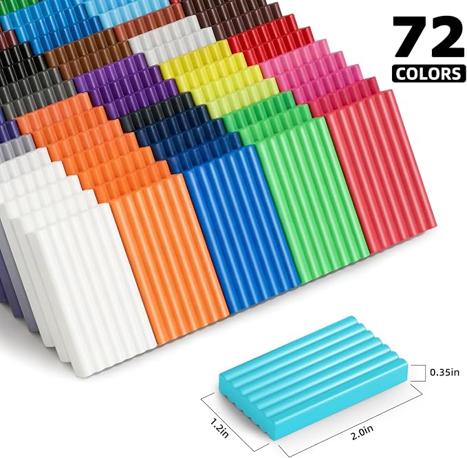 Artpar Polymer Clay Kit,72 Colors Modeling Oven Bake Clay Sculpting Set | Diy Crafts Sculpting Tools Accessory Set, Non-Sticky, Non-Fading, Easy Modeling, Especially Suitable For Kids Adults - Image 2