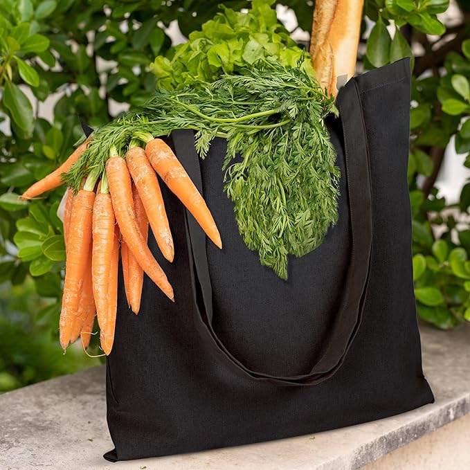 Urban Villa Cotton Tote Bags 28x36 (Set of 24) Black - Image 3