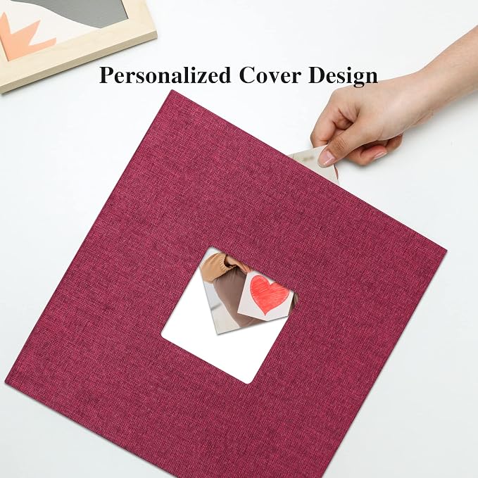 Vienrose Large Photo Album Self Adhesive for 4x6 8x10 10x12 Pictures Linen Scrapbook Album DIY 40 Blank Pages with A Metallic Pen | Linen Cover, Scrapbook, Fits 4X6 8X10 10X12 Pictures, Metallic Pen, Diy - Image 2