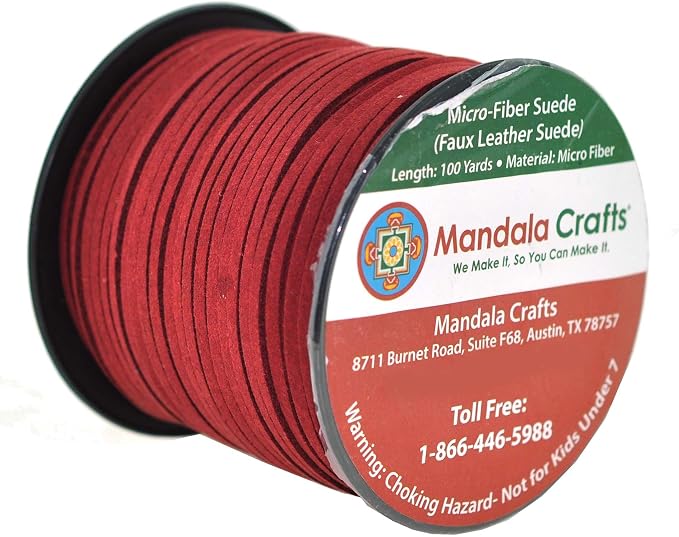 Mandala Crafts Faux Suede Cords Maroon Leather Cords for Jewelry Making - 2.65mm Leather Laces Leather Strips Flat Vegan Leather Strings for Dream Catchers Supplies - Image 2