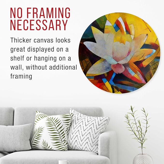 U.S. Art Supply 36 inch Diameter Round Gallery Depth 1-1/2" Profile Stretched Canvas 2-Pack - Acrylic Gesso Triple Primed 12-Ounce 100% Cotton Acid-Free Back Stapled Pouring Art - Image 5