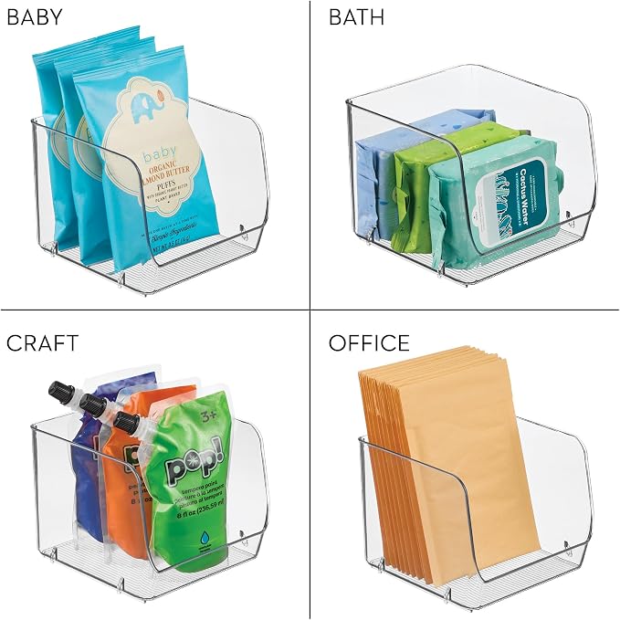 iDesign Stackable Open-Front Storage Bin, Clear | Kitchen and Pantry Organization - Image 7