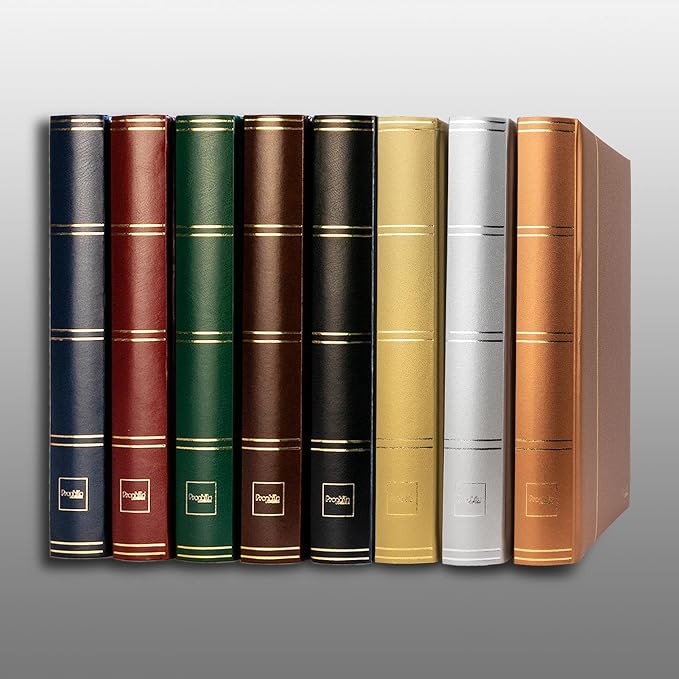 Prophila Stamp Album Stockbook 60 Black Sides, Leatherette Padded Red Cover - Image 3