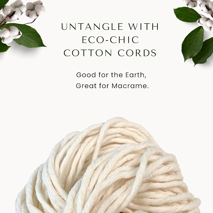 3mm Macrame Cord, 650 Yards, Single Strand Cotton (Milk White) - Image 3