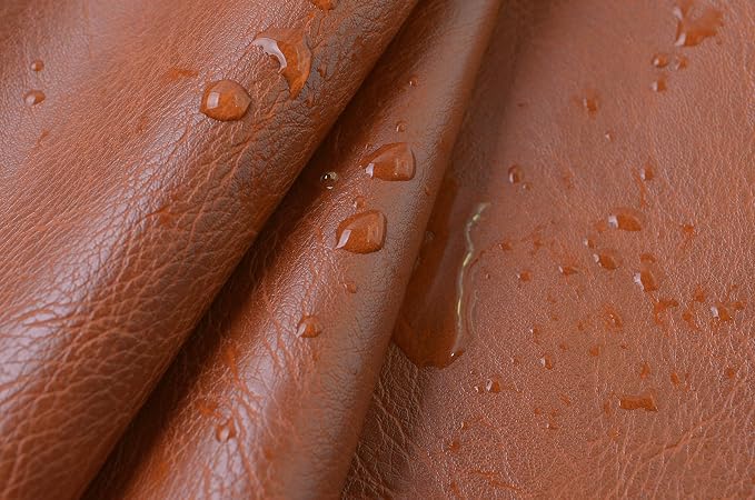 Wento Thick Faux Leather Fabric Soft Skin Grain PU Leather for Furniture Cover Reupholster Sofa Chairs Cushions Vinyl Upholstery (1 Yard, Cinnamon Brown) - Image 4