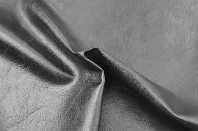 1 Yards 54" x 36" Black Faux Leather Fabric Distressed Bark Texture Soft Fake Leather Fabric by The Yard Black Upholstery Vinyl for Sofa Bags Chairs Car Seats DIY Crafts - Image 2