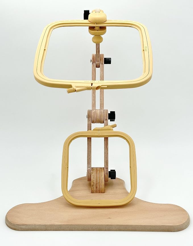 Nurge Adjustable Embroidery Table Stand and Embroidery Hoop Small-Medium , Cross Stitch Hoop Stand, Embroidery Hoop Holder. Hand Polished Natural Wood (Stand + No:2-3) - Image 7