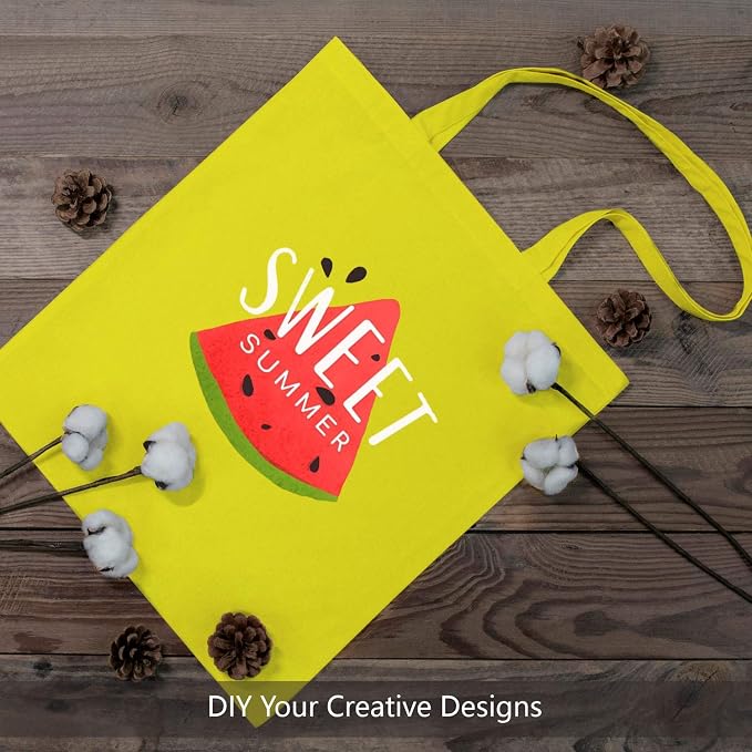 TOPDesign 24-Pack Economical 16"x15" Yellow Cotton Tote Bag, Lightweight Medium Reusable Grocery Shopping Cloth Bags, Suitable for DIY, Advertising, Promotion, Gift, Activity - Image 4