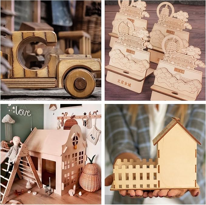 Basswood Sheets 1/16,18 Pack 8x12 Inch Basswood for Laser Cutting, Drawing,Wood Burning, Architectural Models.Plywood Sheets Unfinished Wood Boards for DIY Crafts. - Image 6