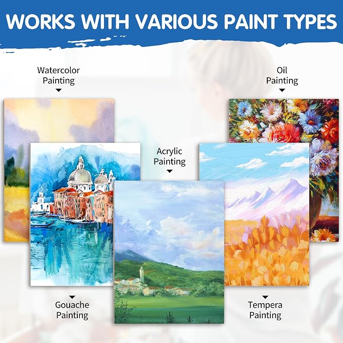 Stretched White Blank Canvas - 18x24 Inch, 4 Pack,Primed Large Canvas,100% Cotton,5/8 Inch Profile of Super Value Pack for Acrylics,Oils & Other Painting Media - Image 4
