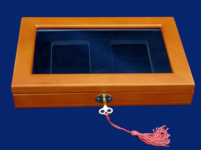 Two Certified or Slab Coin Box with Glass Top and Lock - Image 4