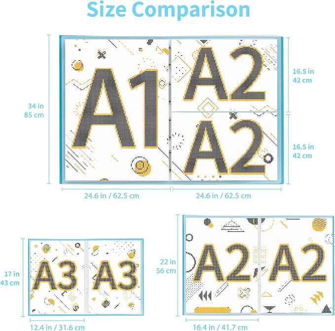 ARTDOT A1 Storage Book for Diamond Painting Kits, Diamond Art Portfolio Folder for Diamond Painting Accessories with 13 Pockets, 26 Views Protectors (34x25.4inches) - Image 6