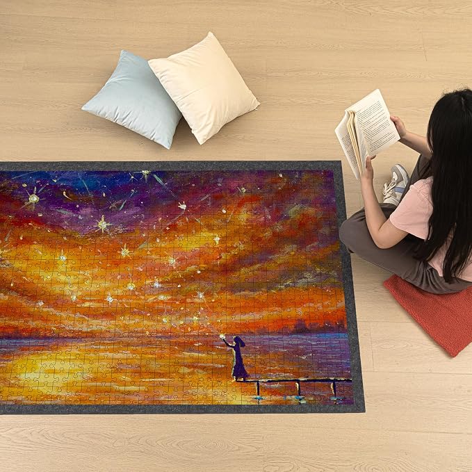 Blosssound Dark Gray 55 x 37 for 3000 Piece Foldable Puzzle Board Mat Large Portable Felt Jigsaw Puzzle Mat Pad Non Slip Storage Board - Image 6