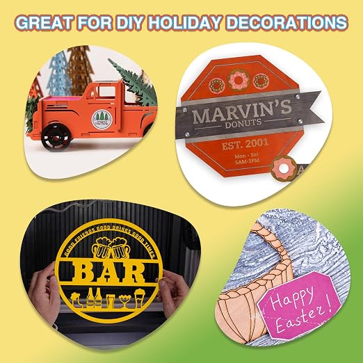 7 Pack Colored Plywood Sheets, 12 x 12 x 1/8 Inch, Rolling Paint Process with Bright Colors, 3mm Plywood for Laser Cutting, Wood Burning and DIY Wood Crafts - 7 Colors - Image 5