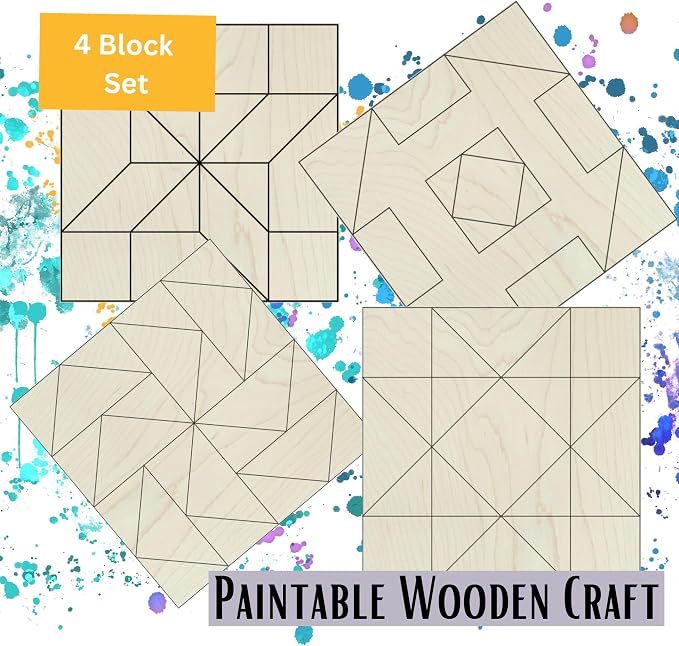 6" Barn Quilt Kit Set 4 | HST, Friendship Star, Greek Square, Flying Geese | HST, Friendship Star, Greek Square, Flying Geese - Image 6