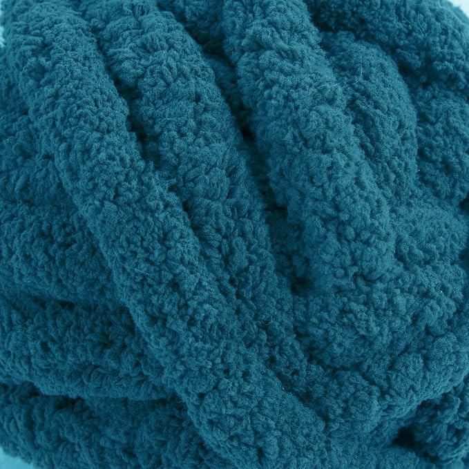 HOMBYS Indigo Chunky Chenille Yarn for Crocheting, Bulky Thick Fluffy Yarn for Knitting,Super Bulky Chunky Yarn for Hand Knitting Blanket, Soft Plush Yarn, 12 Jumbo Pack (27 yds,8 oz Each Skein) - Image 9